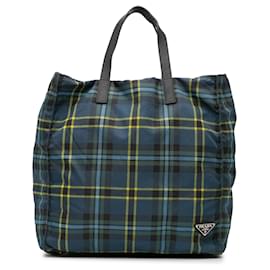 Prada-Prada Blue Tessuto Stampato Tote-Blue