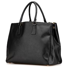Prada-Prada Black Large Saffiano Lux Galleria Double Zip Tote-Black