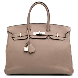 Hermès-Hermès Brown Togo Birkin Retourne 35-Brown,Taupe
