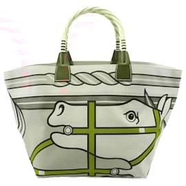 Hermès-Hermès Brown Toile H Plume Quadrige au Fil Steeple 31-Brown,Beige