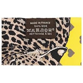 Hermès-Hermès Yellow Jungle Love Silk Twilly Scarf-Yellow