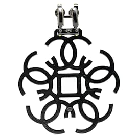 Chanel-Chanel Black Brass CC Crystal Single Clip On Earring-Black