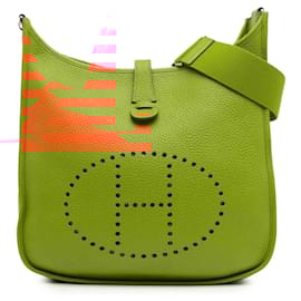 Hermès-Hermès Orange Clemence Evelyne III PM-Orange
