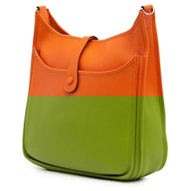 Hermès-Hermès Orange Clemence Evelyne III PM-Orange
