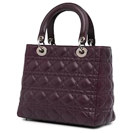 Dior-Dior Purple Medium Lambskin Cannage Lady Dior-Other,Purple