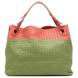 Bottega Veneta-Bottega Veneta Red Medium Nappa Intrecciato Garda Tote-Red,Other