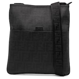 Fendi-Fendi Brown Zucca Spalmati Crossbody-Brown,Dark brown