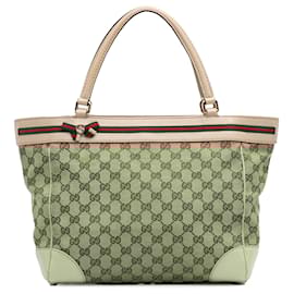 Gucci-Gucci Brown GG Canvas Mayfair Tote-Brown,Beige