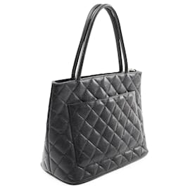 Chanel-Chanel Black Caviar Medallion Tote -Black