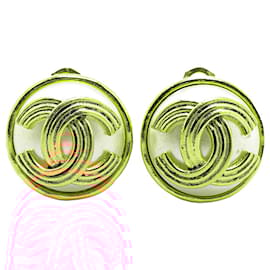 Chanel-Chanel Gold Gold Plated Faux Pearl CC Clip On Earrings-White,Golden