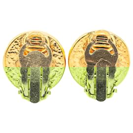 Chanel-Chanel Gold Gold Plated Faux Pearl CC Clip On Earrings-White,Golden