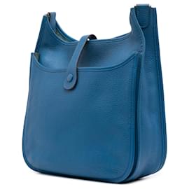 Hermès-Hermès Blue Clemence Evelyne III GM-Blue