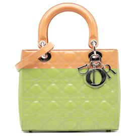 Dior-Dior Brown Medium Patent Cannage Lady Dior-Brown,Caramel