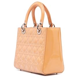 Dior-Dior Brown Medium Patent Cannage Lady Dior-Brown,Caramel