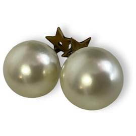 Christian Dior-Christian Dior Tribal Pearl x Star Earrings-Golden