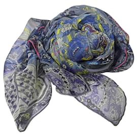 Hermès-Hermes Carre 140 Tapis Persans Silk Scarf-Blue,Multiple colors