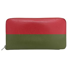 Hermès-Hermes Red Epsom Leather Long Wallet-Red