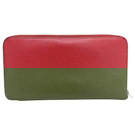 Hermès-Hermes Red Epsom Leather Long Wallet-Red