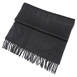 Hermès-Hermes 100% Cashmere Gray Stole-Brown