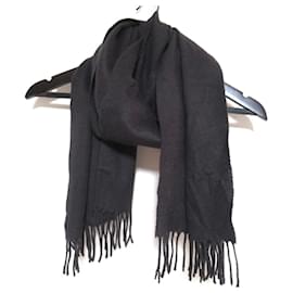 Hermès-Hermes 100% Cashmere Gray Stole-Brown