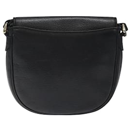 Autre Marque-Burberrys Shoulder Bag Leather Black Gold Auth BA1100-Black,Golden
