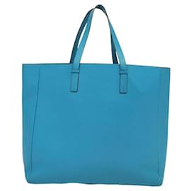 Burberry-BURBERRY Tote Bag Leather Blue Silver Auth bs24752-Silvery,Blue