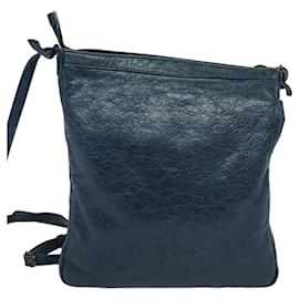 Autre Marque-BOTTEGA VENETA Classic Flat Shoulder Bag Leather Blue Auth bs24746-Blue