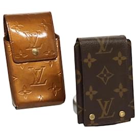 Louis Vuitton-LOUIS VUITTON Monogram Vernis Cigarette Case 2Set Bronze LV Auth bs24713-Bronze,Monogram