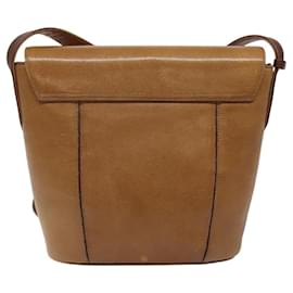 Givenchy-GIVENCHY Shoulder Bag Leather Brown Gold Auth BA1157-Brown,Golden