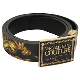 VERSACE Ledergürtel 49,2" Schwarz Auth ac3759 Schwarz