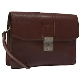 Autre Marque-Burberrys Clutch Bag Leather Brown Auth ti2967-Brown