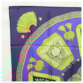 Hermès-HERMES Carre 90 Scarf ""Poste et Cavalerie"" Silk Navy Auth am8154-Navy blue