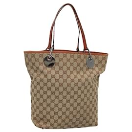 Gucci-GUCCI GG Canvas Tote Bag Beige 120836 Auth bs24535-Beige