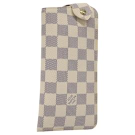 Louis Vuitton-LOUIS VUITTON Damier Azur Etui A Lunettes MM Glasses Case N60025 LV Auth 118558-Other