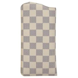 Louis Vuitton-LOUIS VUITTON Damier Azur Etui A Lunettes MM Glasses Case N60025 LV Auth 118558-Other