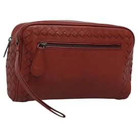 Autre Marque-BOTTEGA VENETA INTRECCIATO Clutch Bag Leather Brown Auth bs24626-Brown