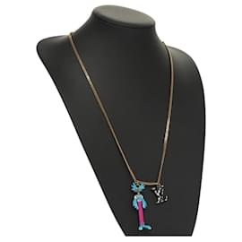 Louis Vuitton-LOUIS VUITTON Pendant / LV Animals Necklace Gold MP2928 LV Auth 118412-Golden