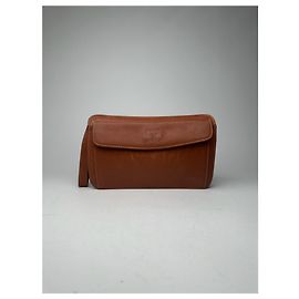 Céline Clutch de couro vintage Celine Paris marrom Marrom