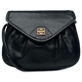Bolsa de couro preta Vintage Givenchy 4G Preto