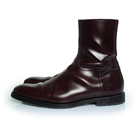 Dries Van Noten-Dries van Noten, Brown leather zip up boots-Brown