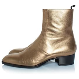 Saint Laurent-Saint Laurent, Metallic gold Wyatt boots-Golden