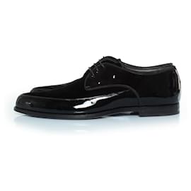 Saint Laurent-Saint Laurent, Patent and suede lace up derby-Black