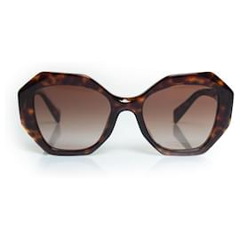 Prada-Prada, PR16WS brown hexagon sunglasses-Brown