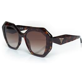 Prada-Prada, PR16WS brown hexagon sunglasses-Brown