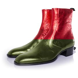 Saint Laurent-Saint Laurent, Metallic red Wyatt boots-Red
