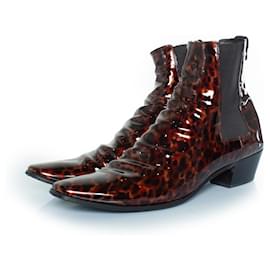 Saint Laurent-Saint Laurent, Dylan tortoise Chelsea boots-Brown