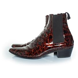 Saint Laurent-Saint Laurent, Dylan tortoise Chelsea boots-Brown