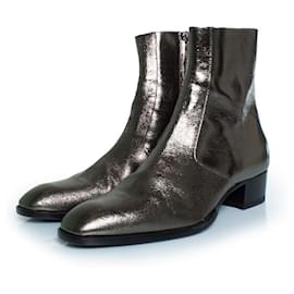 Saint Laurent-Saint Laurent, Metallic silver Wyatt boots-Silvery