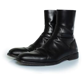 Dries Van Noten-Dries van Noten, Black leather zip up boots-Black