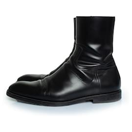 Dries Van Noten-Dries van Noten, Black leather zip up boots-Black